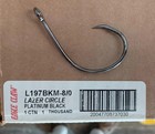 50 Eagle Claw Lazer Circle  Hooks Offset Size 8 0  Black L197bkm  Bulk