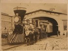 Vintage Photo Train Steam Coal Engine Hornell Station Erie Railroad On Tracks   