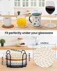 8 Pcs Drink Coasters With Holder  8 Colors Absorbent Coasters For Drinks Minimal