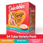 Hartz Delectables Lickable Wet Cat Treat Flavor Variety Pack  54 Count 