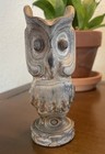 Vintage Hand Carved Wooden Folk Art Mcm Horned Owl 4 5   