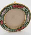 Vintage Micro Mosiac Italian Brass Picture Frame