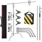 C Stand With Boom Arm  Heavy Duty Photography Light Stand  10 8ft Stainless 