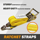 16 Pack 2 x 15  Ratchet Tie Down Straps With Double J Hook 5000lbs Heavy Duty