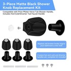 3-piece Matte Black Shower Knob Replacement Kit - Compatible With Price