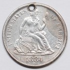 Enameled Love Token - 1884 Seated Liberty Dime - S B E