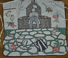 Vintage Mid Century 1950s Outdoor Bbq Grilling Cotton Screen Printed Apron