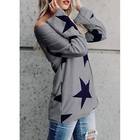 Women s One Off Shoulder Long Sleeve Tee Shirt Top Star Print Pullover Blouse