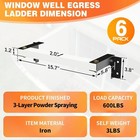 Thooum Window Well Ladder  Heavy Duty Steel Basement Egress Ladder  6-rung  600