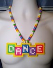 Dance Perler Bead Kandi Necklace-fuse Bead-edc-rave-festival-plur-edm