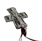 Ancient Byzantine Empire Bronze Christian Cross Pendant  Ca  7-15th Century Ad
