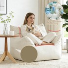 Soft Velvet Bean Bag Chair For Adults Large Comfy Floor Sofa For Gaming Reading