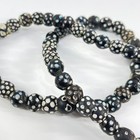Black Skunks Venetian Trade Beads 36inch