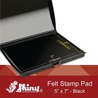 Large Black Ink Rubber Stamp Pad 5x7 Durable Felt Plastic Easy Lock Lid