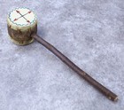 Vintage Southwest Spinning Rattle Drum Percussion Rhythm Wood skin Handcrafted