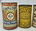 5 Antique Unopened Baking Powder Full Tin Cans - 93859