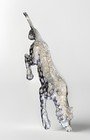 Stalking Silver Chrome Leopard Statue 31  Prowling Panther Cheetah Figurine