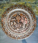 Antique Vintage Engraved Silver Copper Metal Persian Middle Eastern Plate 