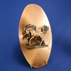 Vintage Copperama Unicorn Wall Plaque Copper Pride 3d Oval Wall Hanging Mcm