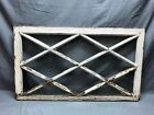 Vintage Large 24x42 Window Diamond Sash Shabby Cottage Chic White Old 1920-23b