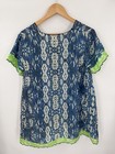 Johnny Was Silk Sharkbite Hem V-neck Short Sleeve Blouse Size Petite Small