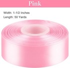 1-1 2 Inches 50 Yards Pink Satin Ribbon  Solid Inch  50 Yards  Pink 