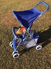 Vintage Graco Baby Stroller Multi Color 319me With Canopy Fold Up 90   s Buggy Vtg