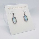 New Kendra Scott Lee Silver Drop Earrings In Dichroic Glass