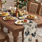 Chicken Table Runner dining Decor For Kitchen Coffee Table Family Dinners Hol   
