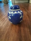 Vtg  Mini small Blue And White Chinese Porcelain Ginger Jar W lid  Prunus Patt 