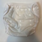 Econobum White Adjustable Diaper Cover One Size Fits 8-35 Pounds