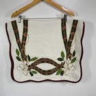 Lenox Holiday Quilted Pillow Shams Set Of 2 20x35 Holly Berry Ribbon Cotton