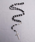 Black Wood Oval Bead Catholic Rosary 6x8 Mm Beads  20-1 2  L  1-5 8  Crucifix