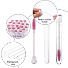 1 200x Count Pink Disposable Mascara Wands - Eyelash Brushes With Tube Spoolies