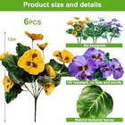 Bundles Outdoor Artificial Pansy Flowers - Uv Resistant 6 Purple Yellow White