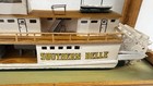 Vintage Southern Belle Steamboat Model Wood Glass Case Folk Art Signed