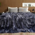  Luxury Faux Fur Throw Blanket  Super Soft King Size 90  X 90  Tie-dye Blue