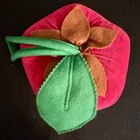 Giant Tomato Pin Cushion W strap 6 In High   Wide W 7 In Strap 5 In Leaf