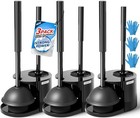 2in1 Toilet Brush And Plunger Set  3pack Extended Handle Combo