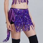 Women s Belly Dance Skirts Dancing Hip Tassel Scarf Belt Sequin Wrap Skirt Ra   