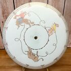 Vintage Mid-century 12 5 8  Round Cowboy Western Glass Ceiling Light Shade