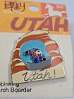 Utah  Travel Souvenir Lapel Pin Spinning Arch Boarder By Pat Bagley Rare