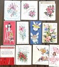 Vtg Greeting Cards Unused Mcm  60s Lot Of 11 Midcentury Graphics Flowers New