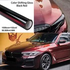 5ftx50ft Gloss Black Red Chameleon Color Shift Vinyl Wrap Car Film Us Stock