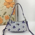 Coach Cr292 Teri 2way Shoulder Crossbody Bag Blueberry Print Signature Canvas