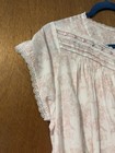 Nos Vtg Jc Penneys Delicates Night Gown Mumu Size Medium Pink Floral 100  Cotton