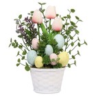  Easter Decorations  Artificial Easter Egg Tulip Flower Potted Table Pink