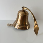 Handmade Brass Ship Bell - Small Nautical Wall Mount Bell Loud Sound 5 25 Inches