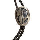 Vtg 1960s Sterling Silver Overlay Bolo Tie Mid Century Modern Southwestern C31