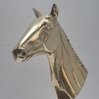 Vintage Brass Horse Head Figure 8 5  Brass Base